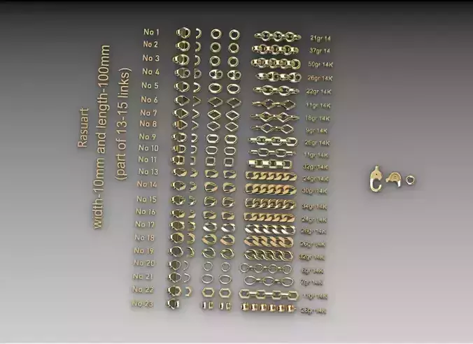 LINK CHAIN CUBAN 23 PIECE 