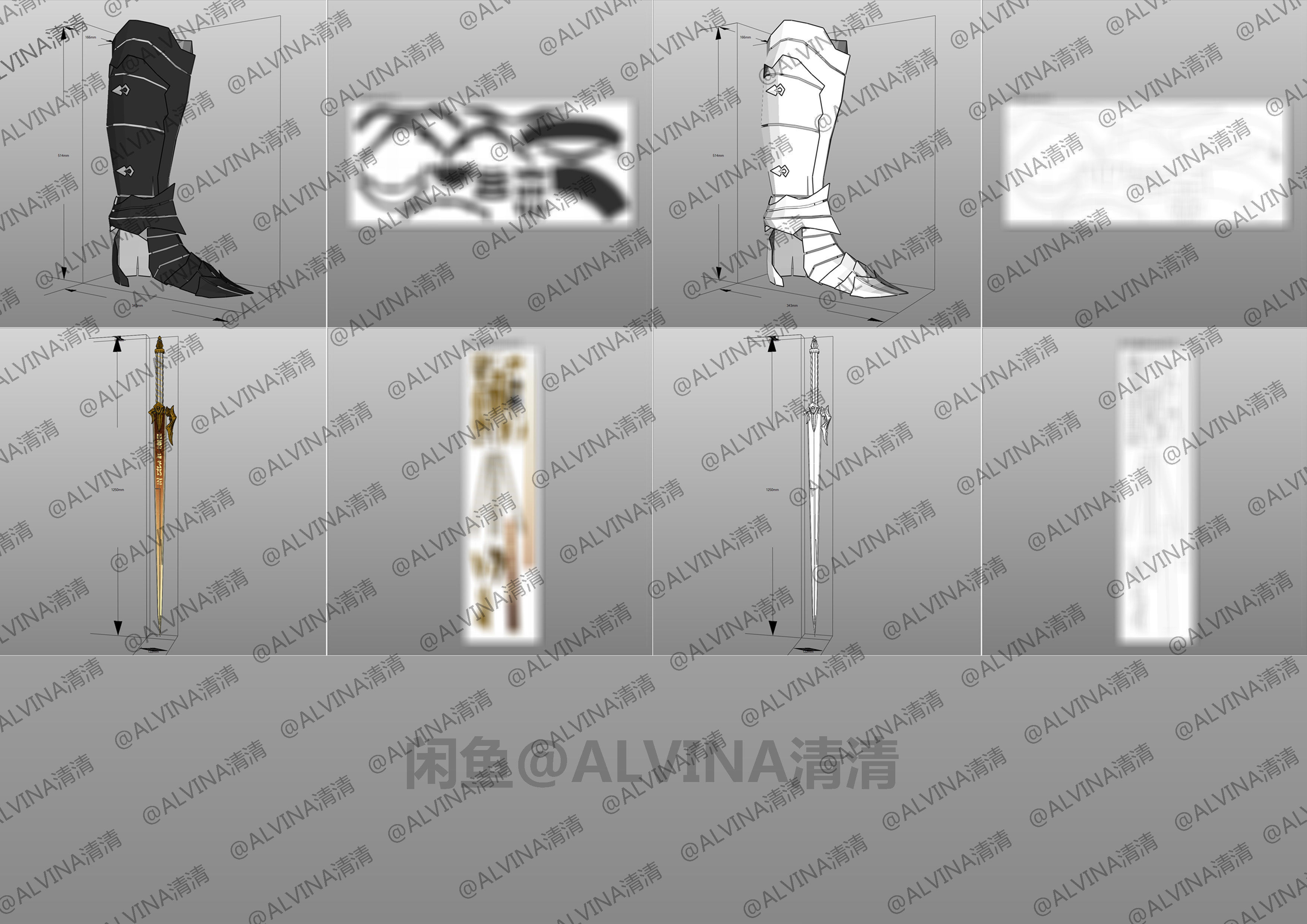 Tales of Arise Alphen Armor - DIY Cosplay Pepakura Foam Template Low-poly 3D model_7