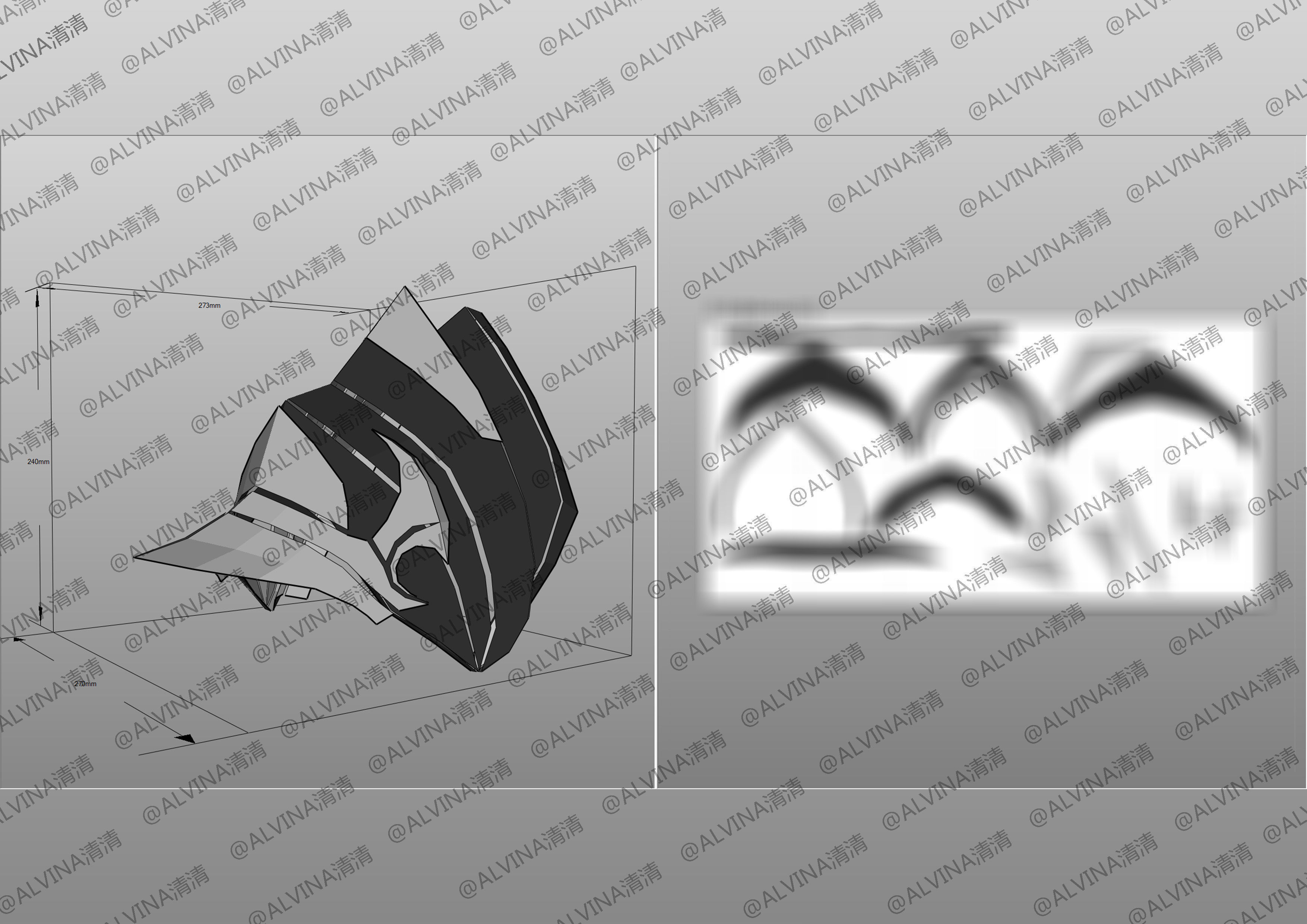 Tales of Arise Alphen Armor - DIY Cosplay Pepakura Foam Template Low-poly 3D model_16