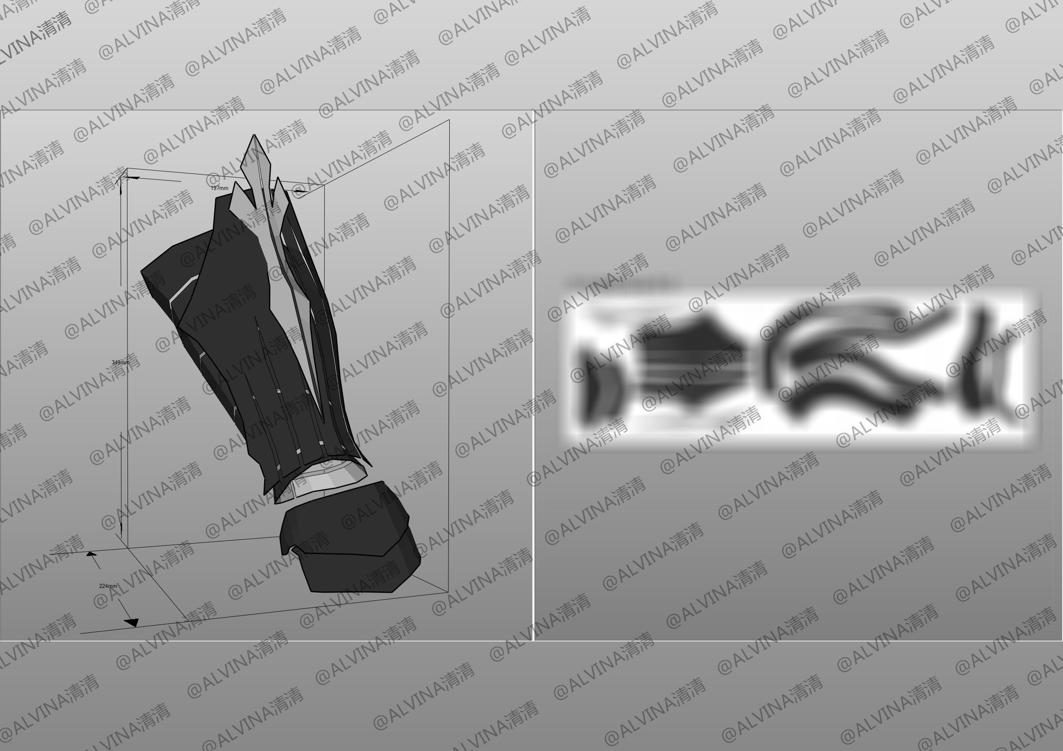 Tales of Arise Alphen Armor - DIY Cosplay Pepakura Foam Template Low-poly 3D model_20