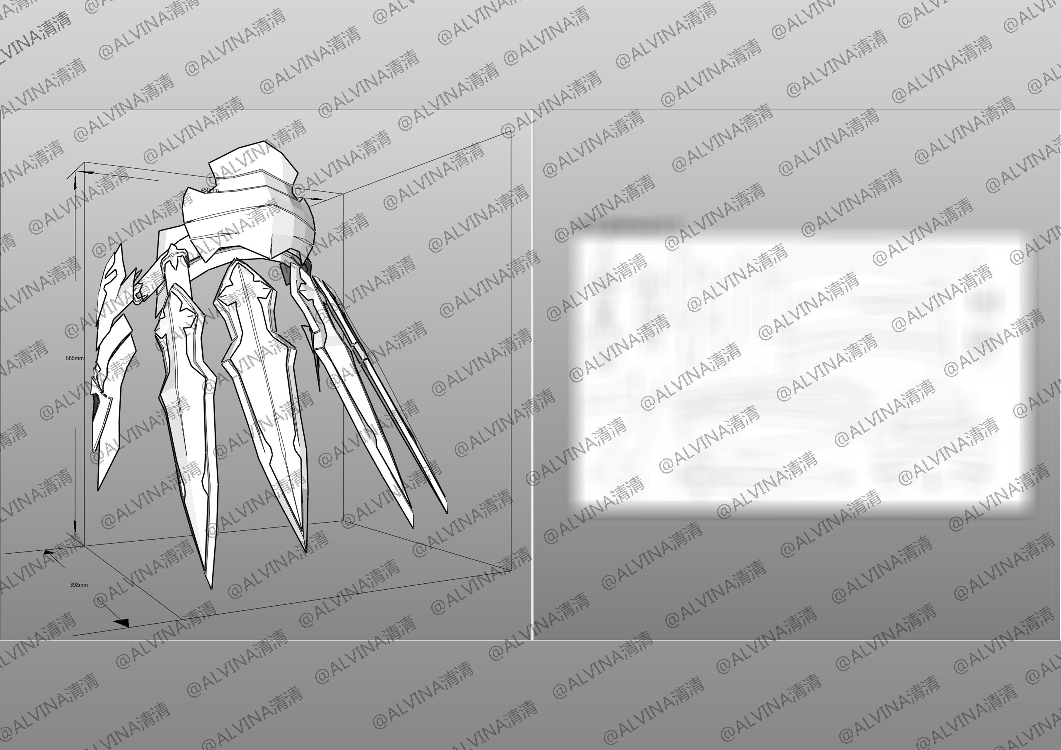 Tales of Arise Alphen Armor - DIY Cosplay Pepakura Foam Template Low-poly 3D model_13