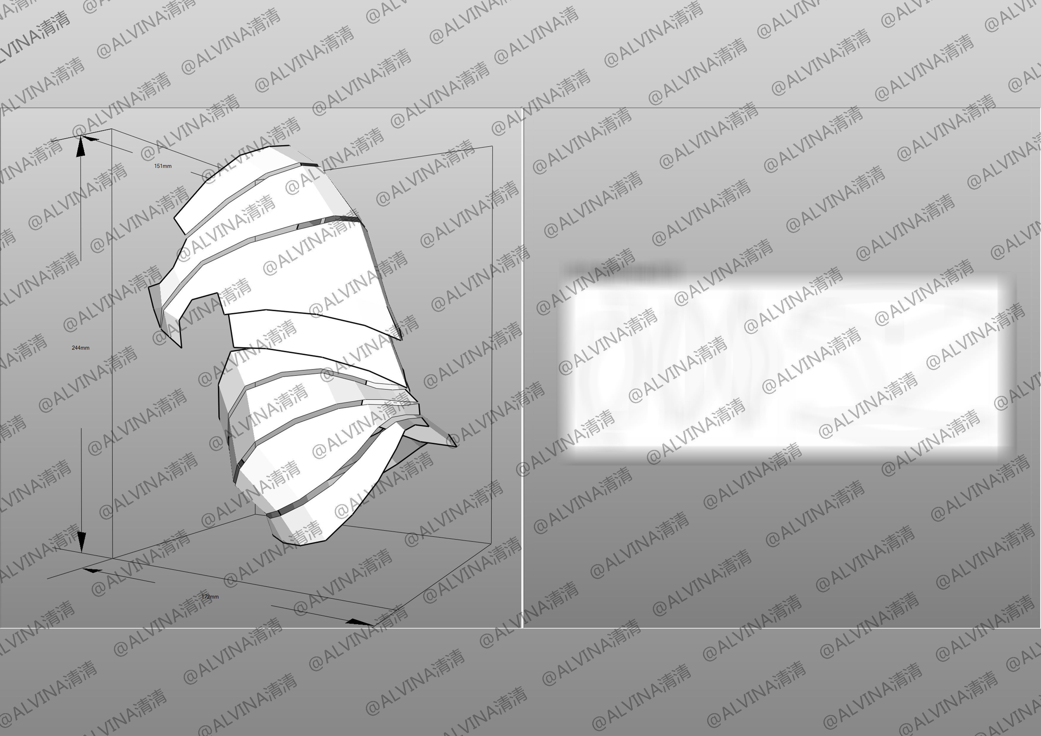 Tales of Arise Alphen Armor - DIY Cosplay Pepakura Foam Template Low-poly 3D model_19