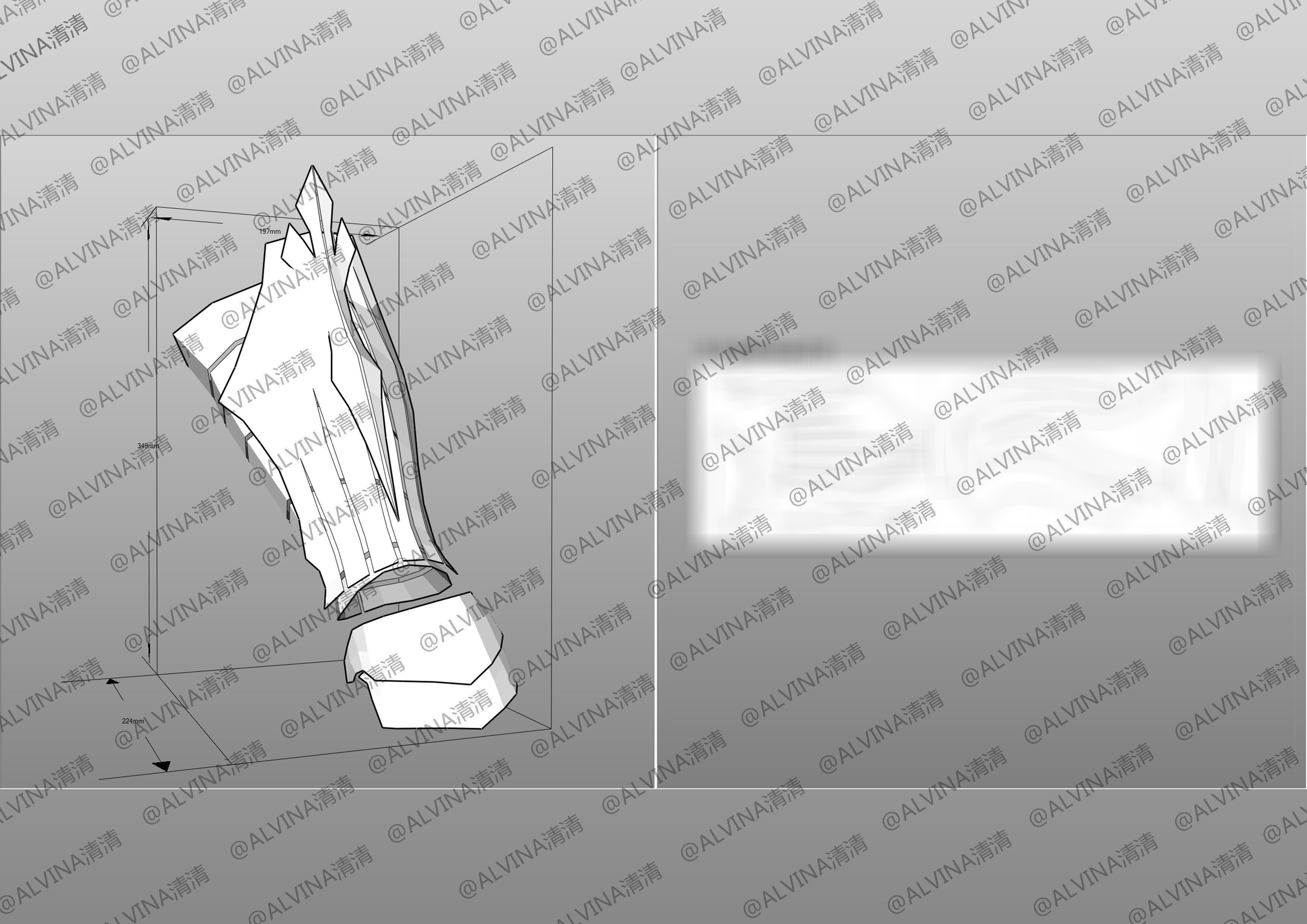 Tales of Arise Alphen Armor - DIY Cosplay Pepakura Foam Template Low-poly 3D model_21