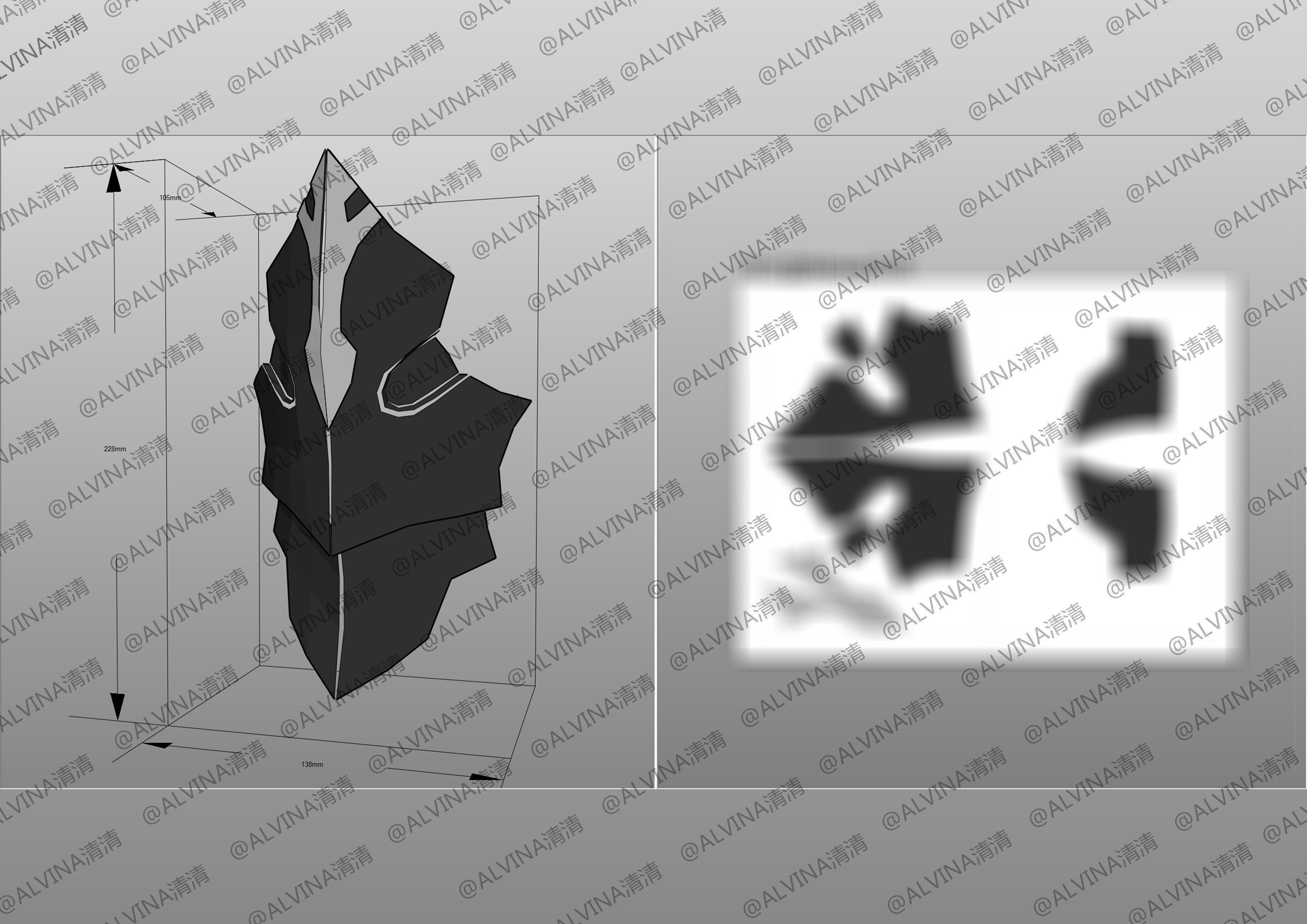 Tales of Arise Alphen Armor - DIY Cosplay Pepakura Foam Template Low-poly 3D model_24