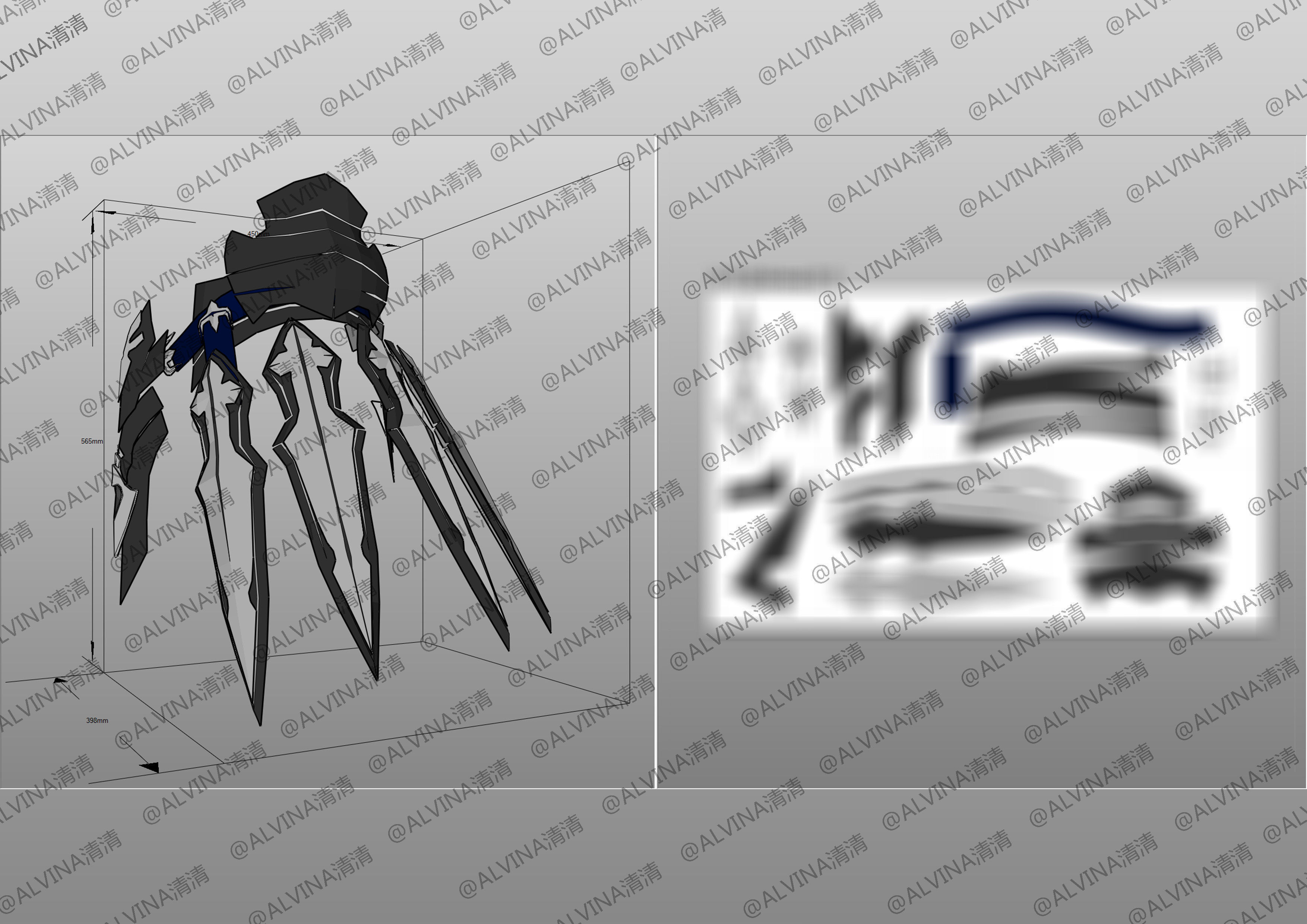 Tales of Arise Alphen Armor - DIY Cosplay Pepakura Foam Template Low-poly 3D model_12