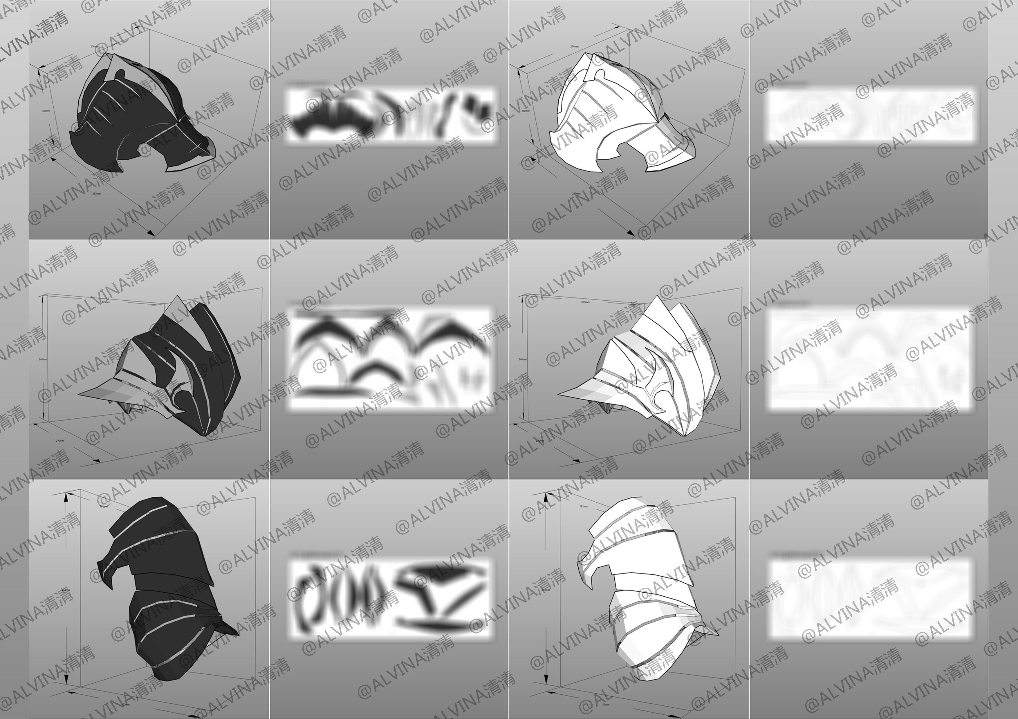 Tales of Arise Alphen Armor - DIY Cosplay Pepakura Foam Template Low-poly 3D model_5