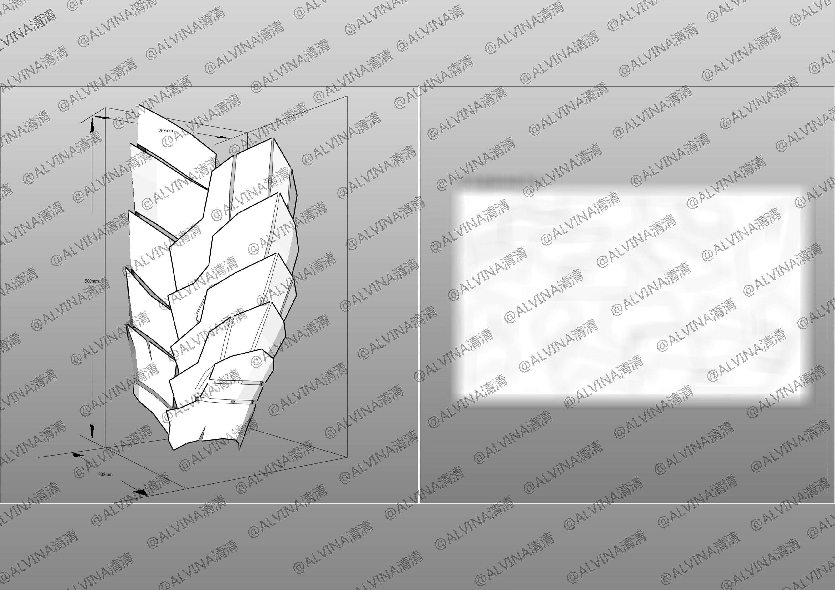 Tales of Arise Alphen Armor - DIY Cosplay Pepakura Foam Template Low-poly 3D model_23
