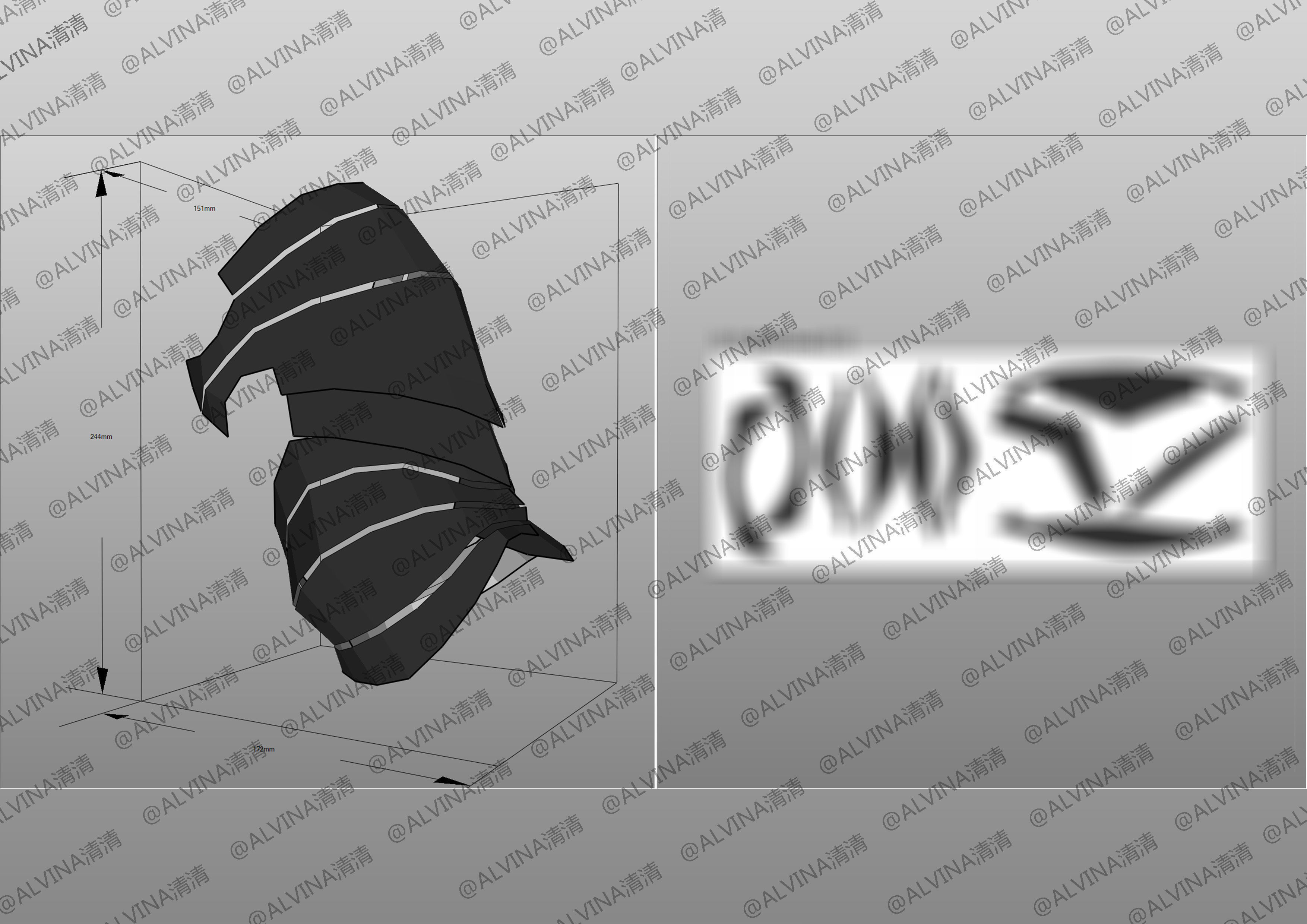 Tales of Arise Alphen Armor - DIY Cosplay Pepakura Foam Template Low-poly 3D model_18