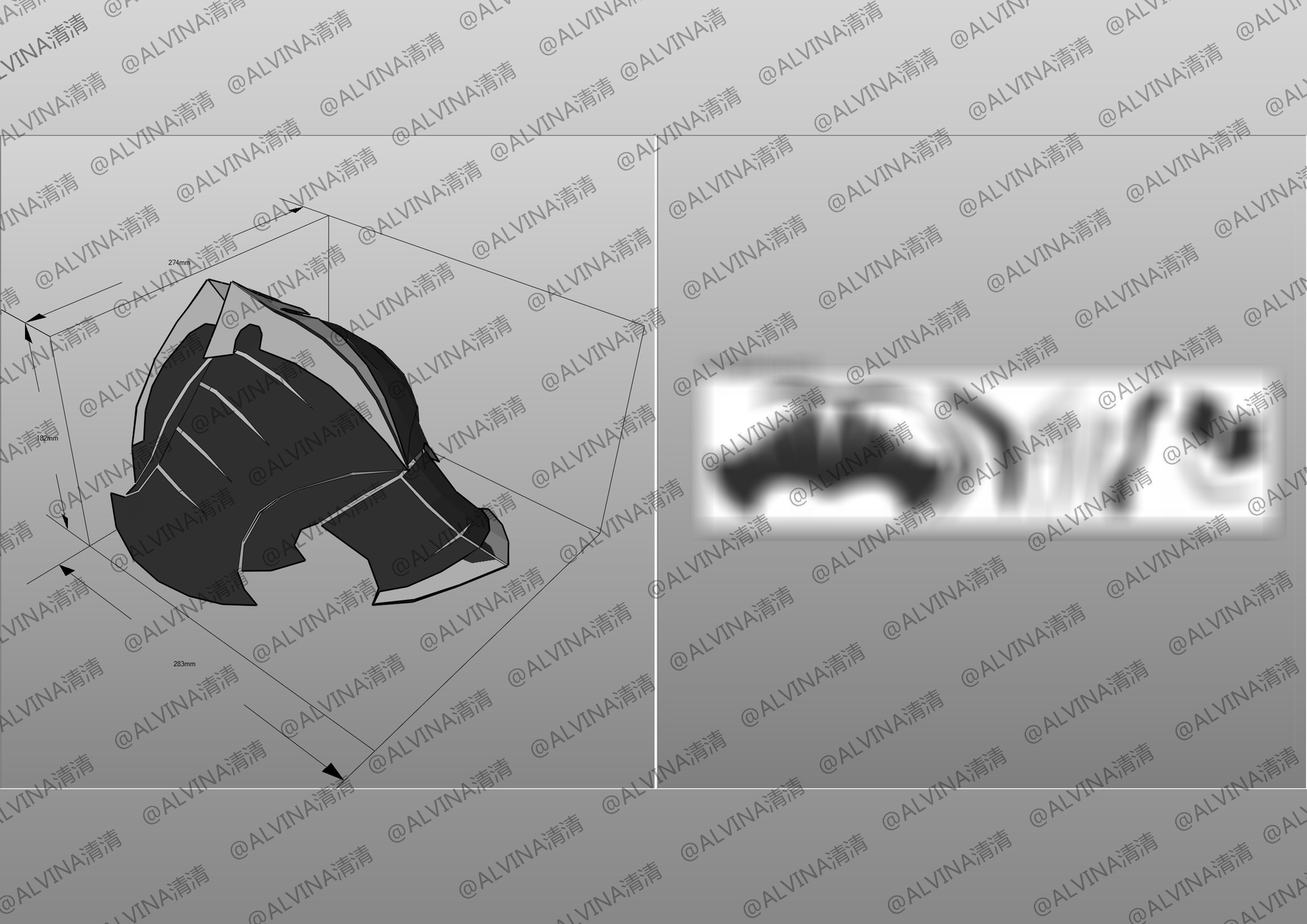 Tales of Arise Alphen Armor - DIY Cosplay Pepakura Foam Template Low-poly 3D model_14