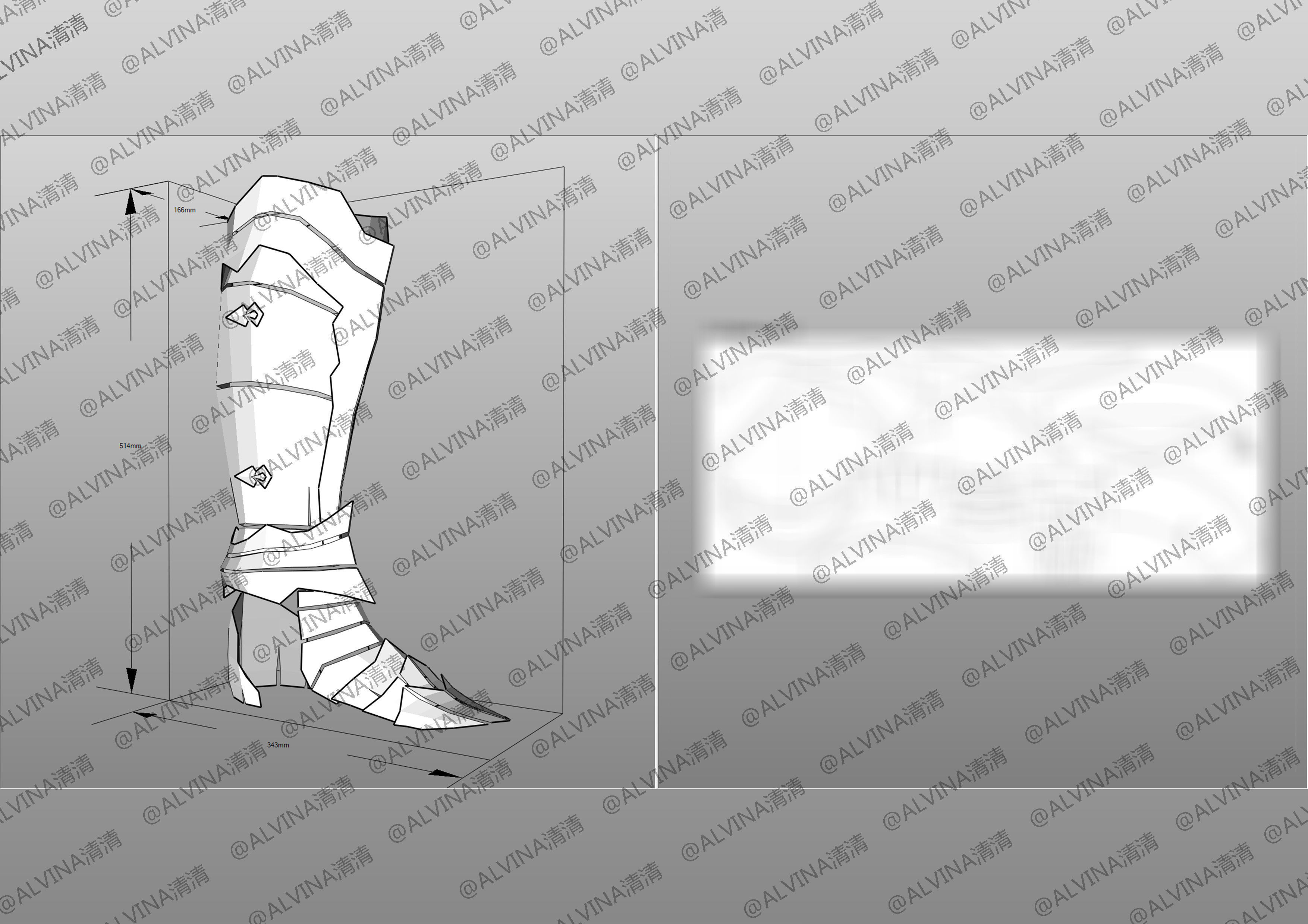 Tales of Arise Alphen Armor - DIY Cosplay Pepakura Foam Template Low-poly 3D model_27