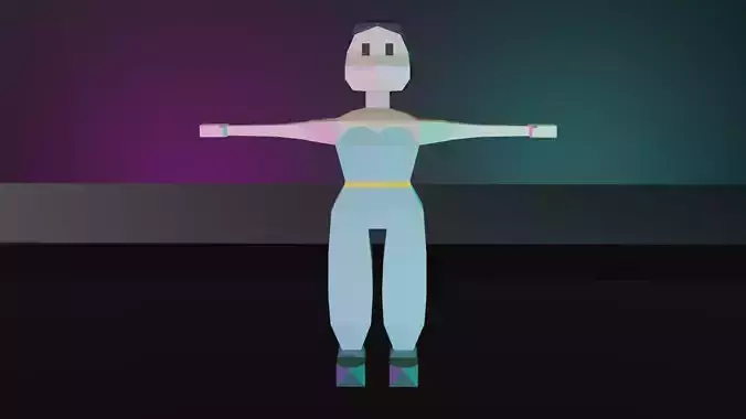 Jasmine disney character Lowpoly Free 3D model