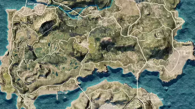 Pubg mobile Erangel map 3d model  3D model