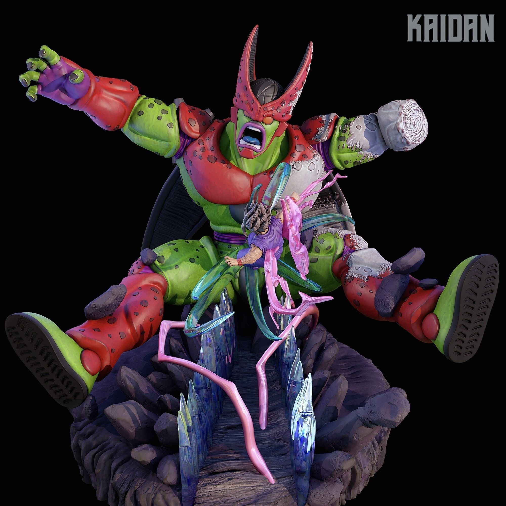 Cell Max vs Gohan Beast DBS - STL ready for 3D printing 3D print model_3