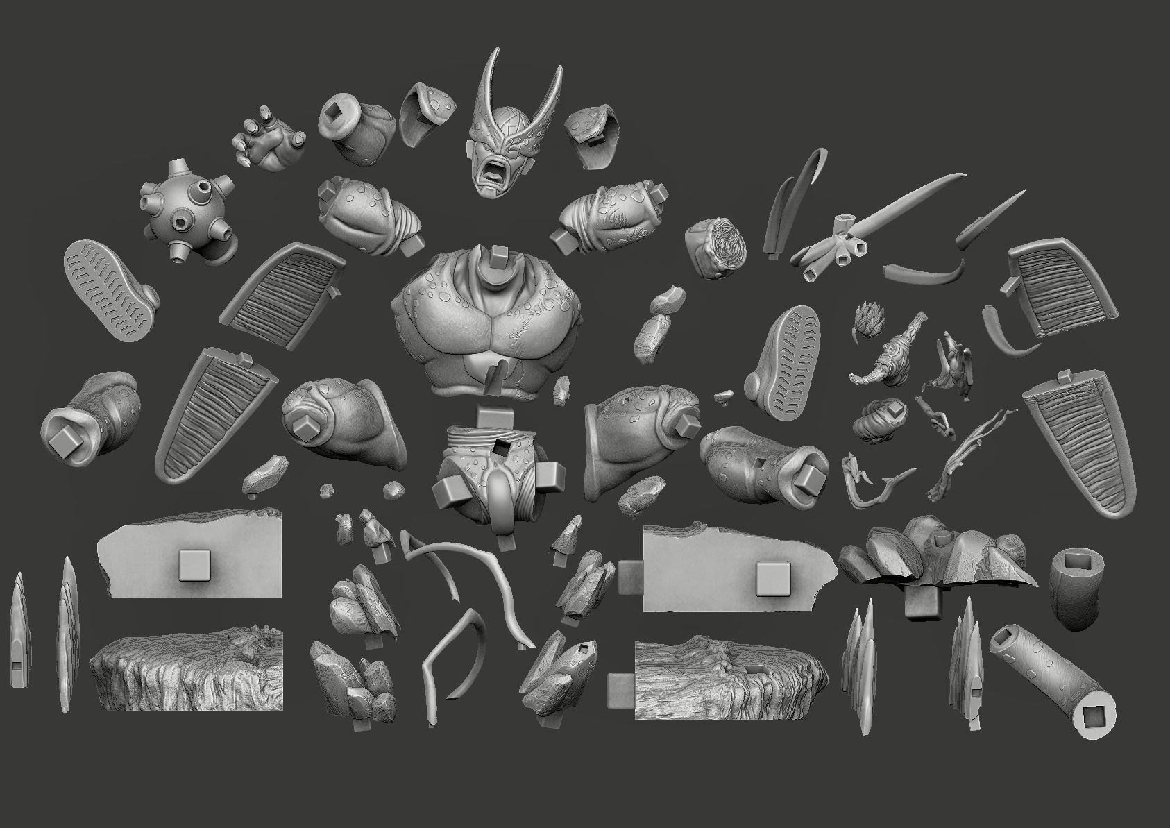 Cell Max vs Gohan Beast DBS - STL ready for 3D printing 3D print model_6