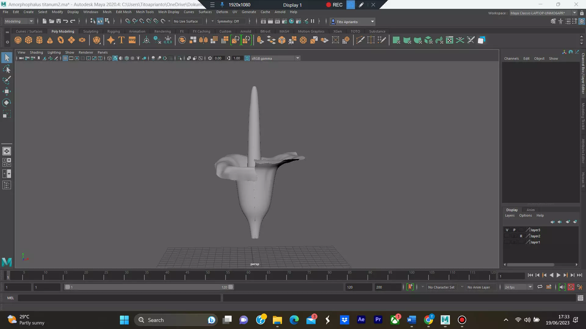 Amorphophalus titanum 3D model_0