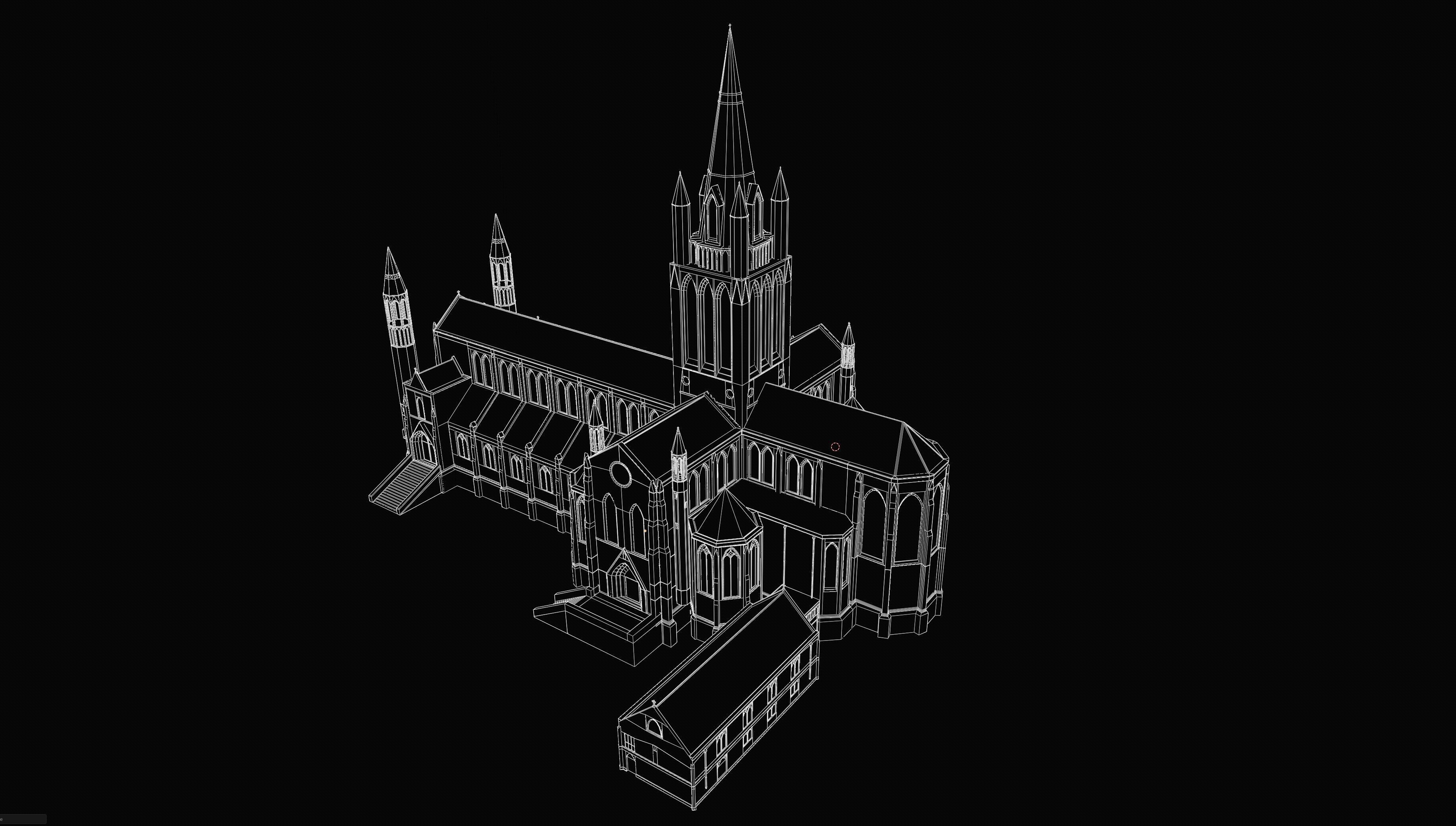 3D Church Building Low-poly 3D model_6
