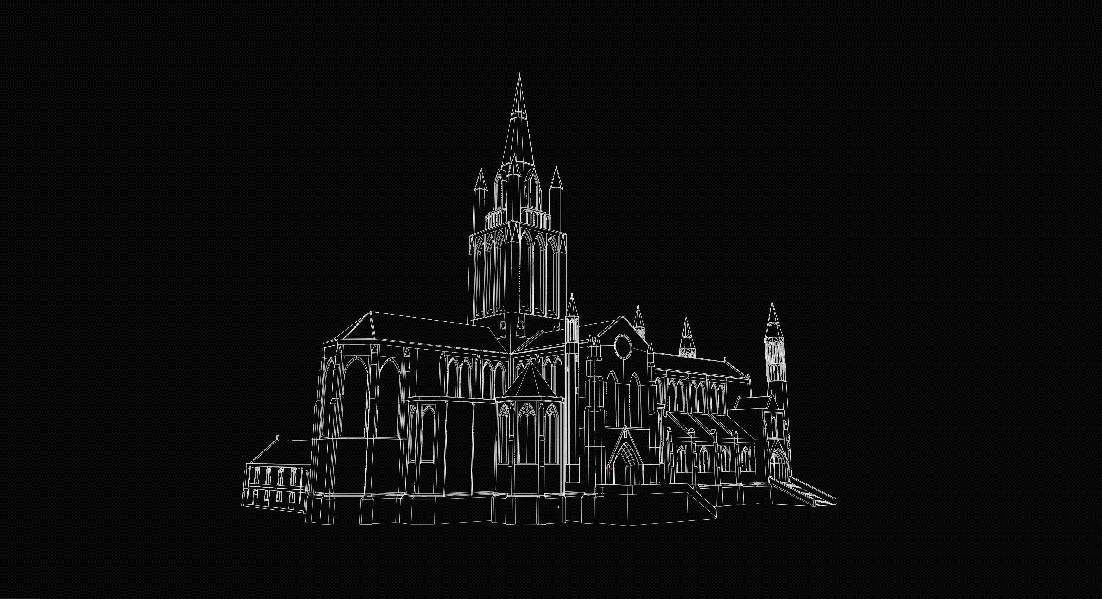 3D Church Building Low-poly 3D model_7