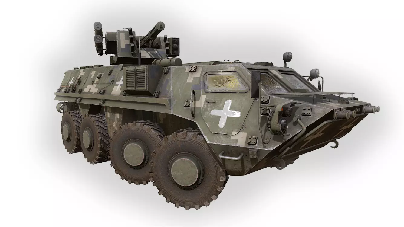 3D BTR-4E model Low-poly 3D model_0