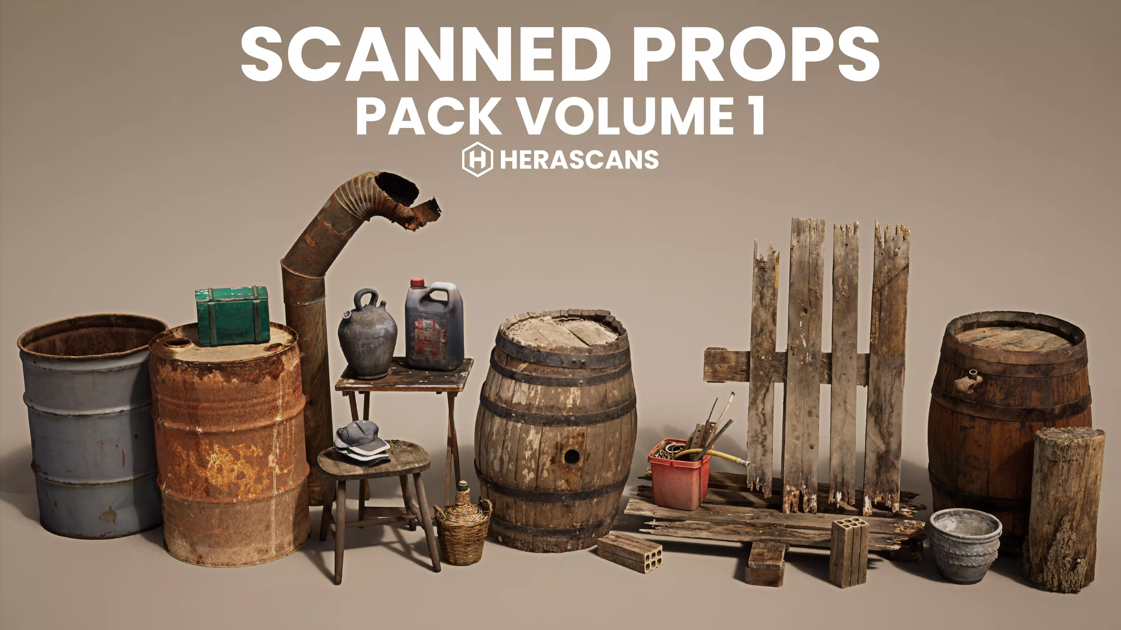 Scanned Props Pack Volume 01 - HeraScans Low-poly 3D model_0