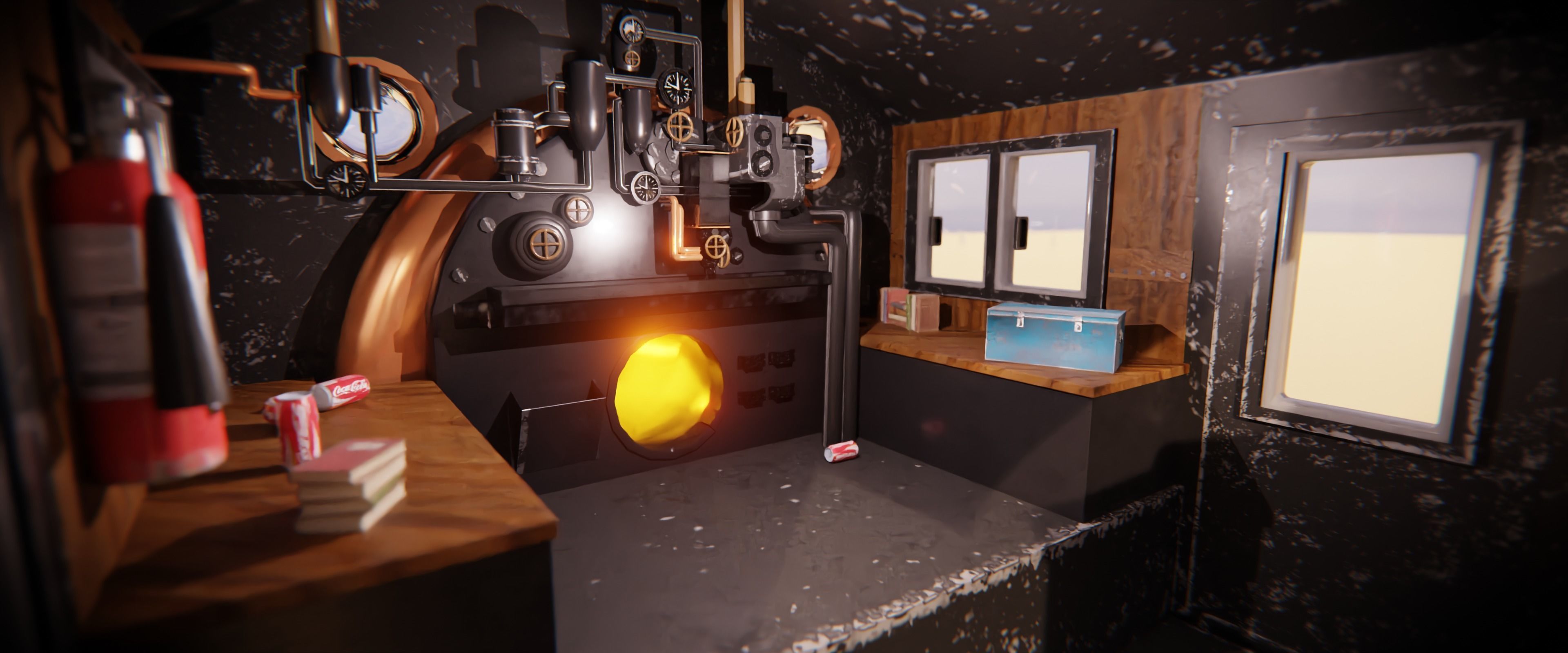 7 cabins steam train  3D model_1