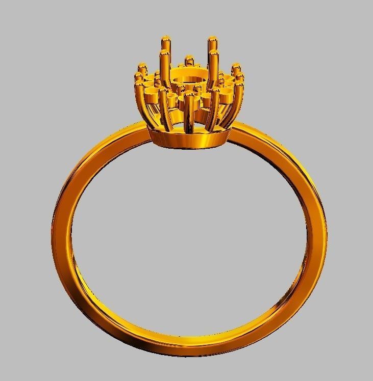 Classic Gemstone Ring 3D print model_7