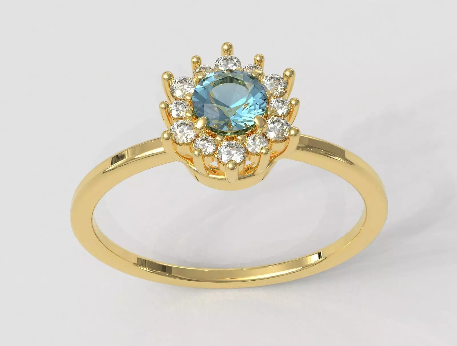 Classic Gemstone Ring 3D print model_0