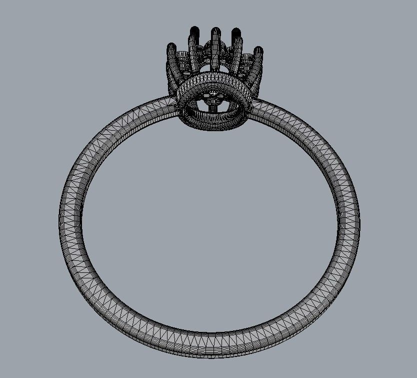 Classic Gemstone Ring 3D print model_13