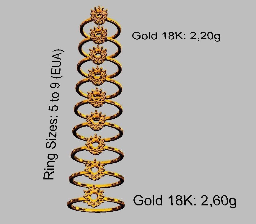 Classic Gemstone Ring 3D print model_4