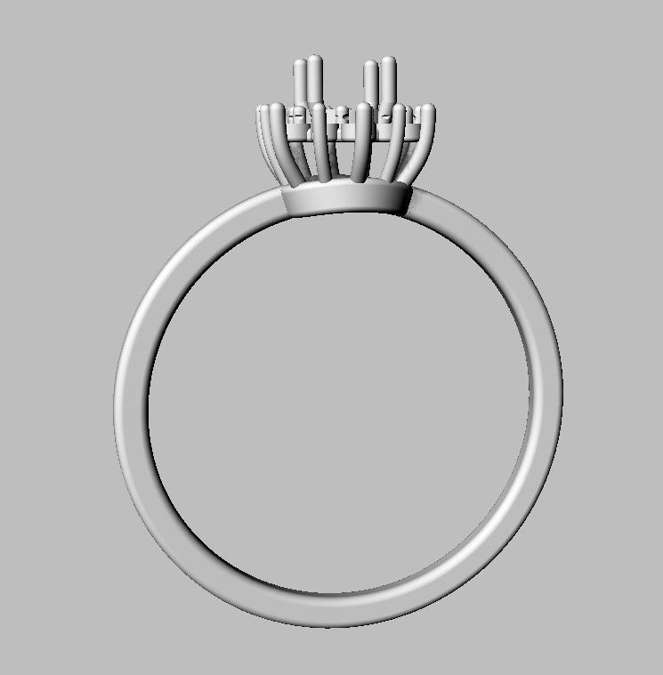 Classic Gemstone Ring 3D print model_16