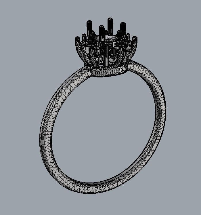 Classic Gemstone Ring 3D print model_12