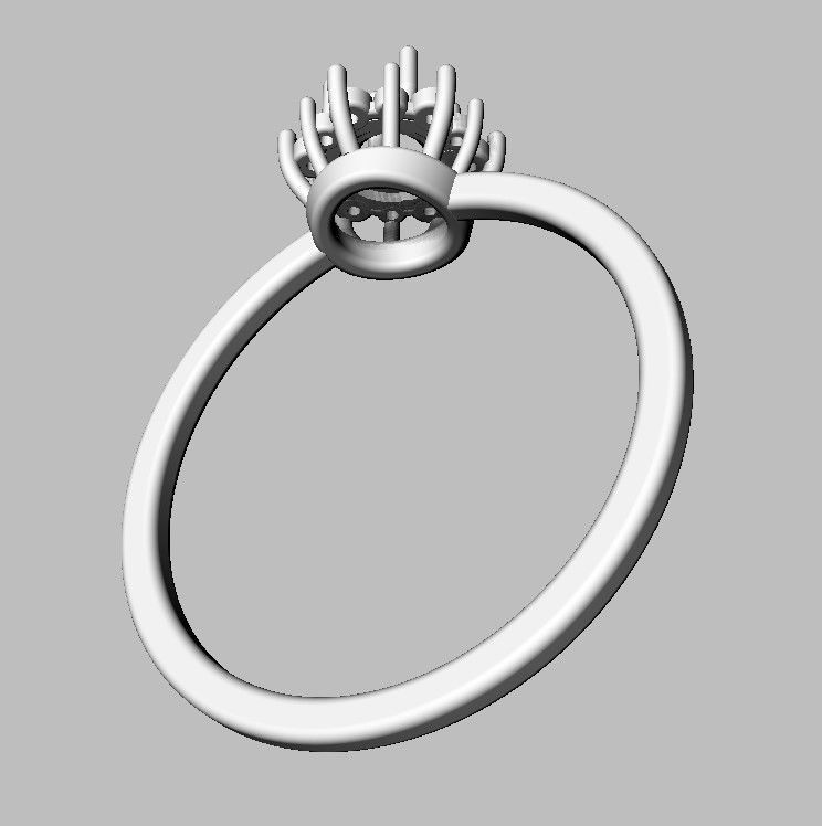 Classic Gemstone Ring 3D print model_18