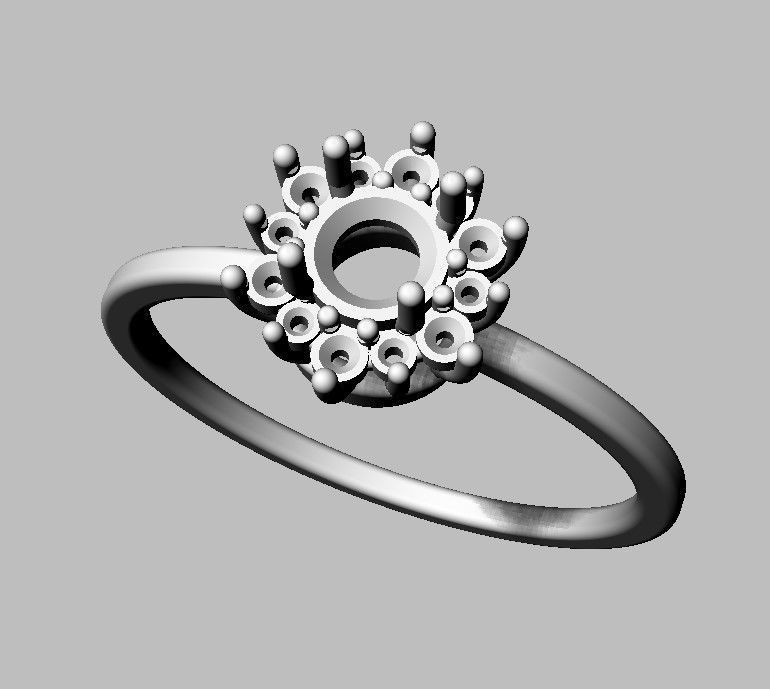 Classic Gemstone Ring 3D print model_22