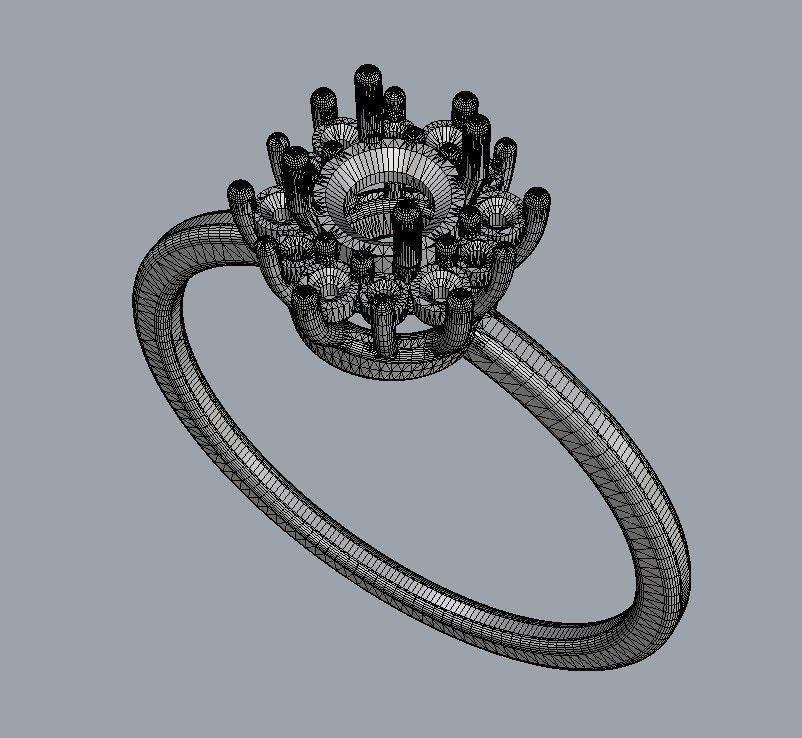 Classic Gemstone Ring 3D print model_10