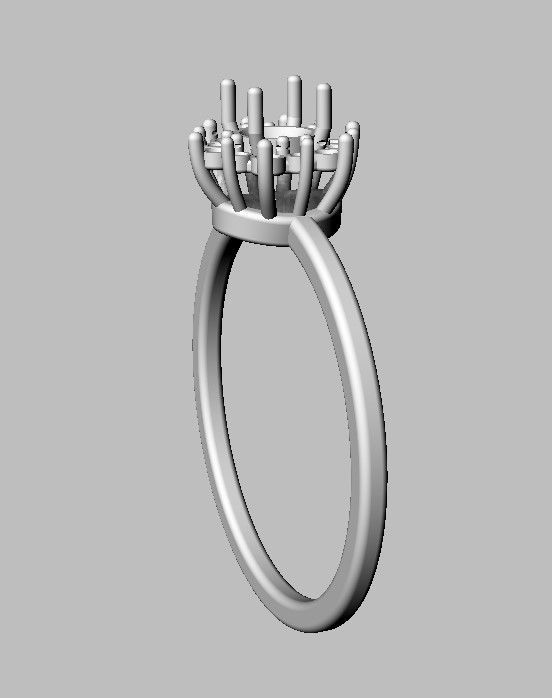 Classic Gemstone Ring 3D print model_21