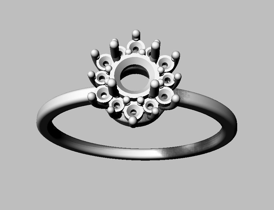 Classic Gemstone Ring 3D print model_17