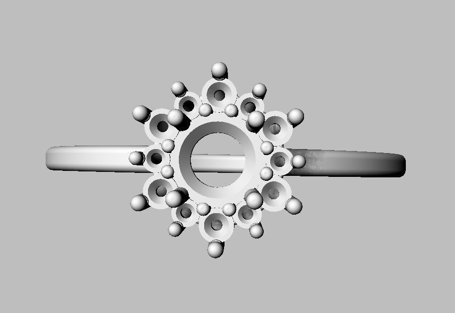 Classic Gemstone Ring 3D print model_20