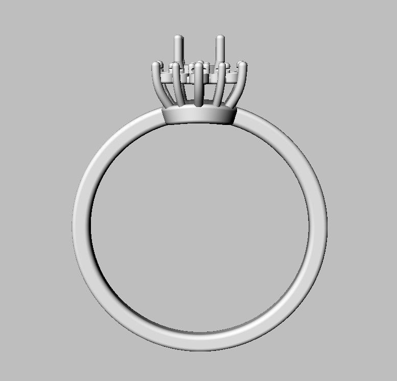 Classic Gemstone Ring 3D print model_19