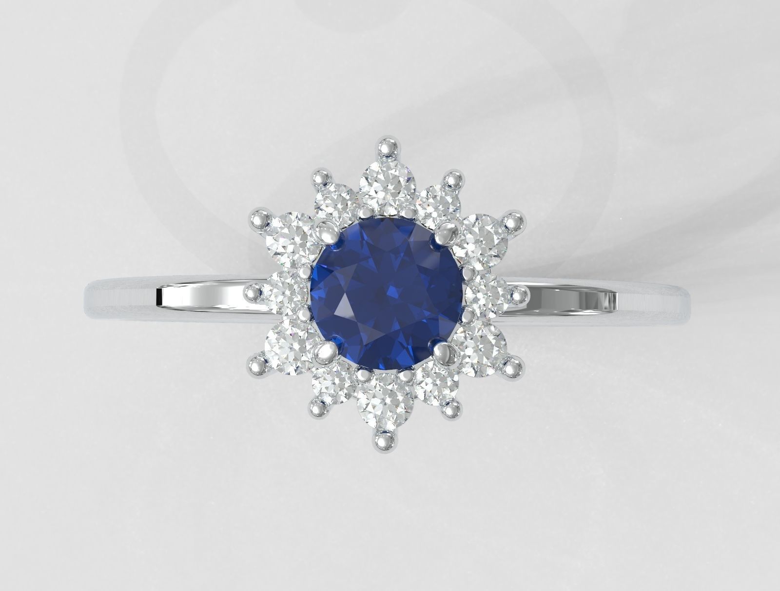 Classic Gemstone Ring 3D print model_2