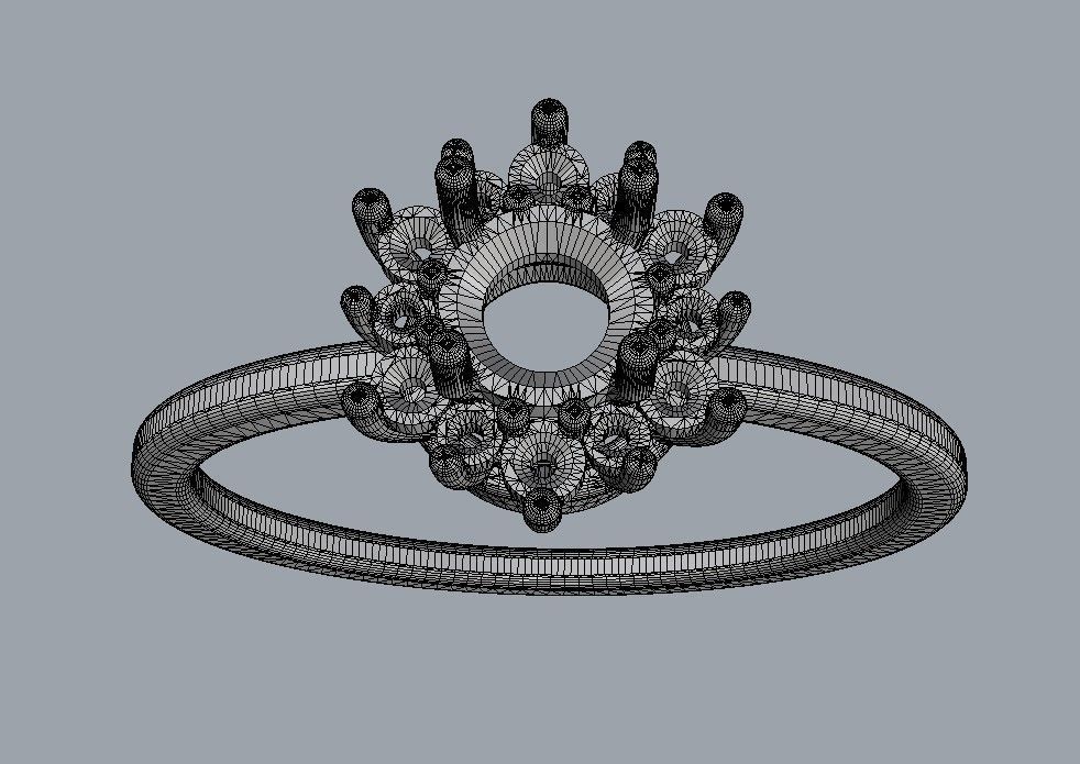 Classic Gemstone Ring 3D print model_11