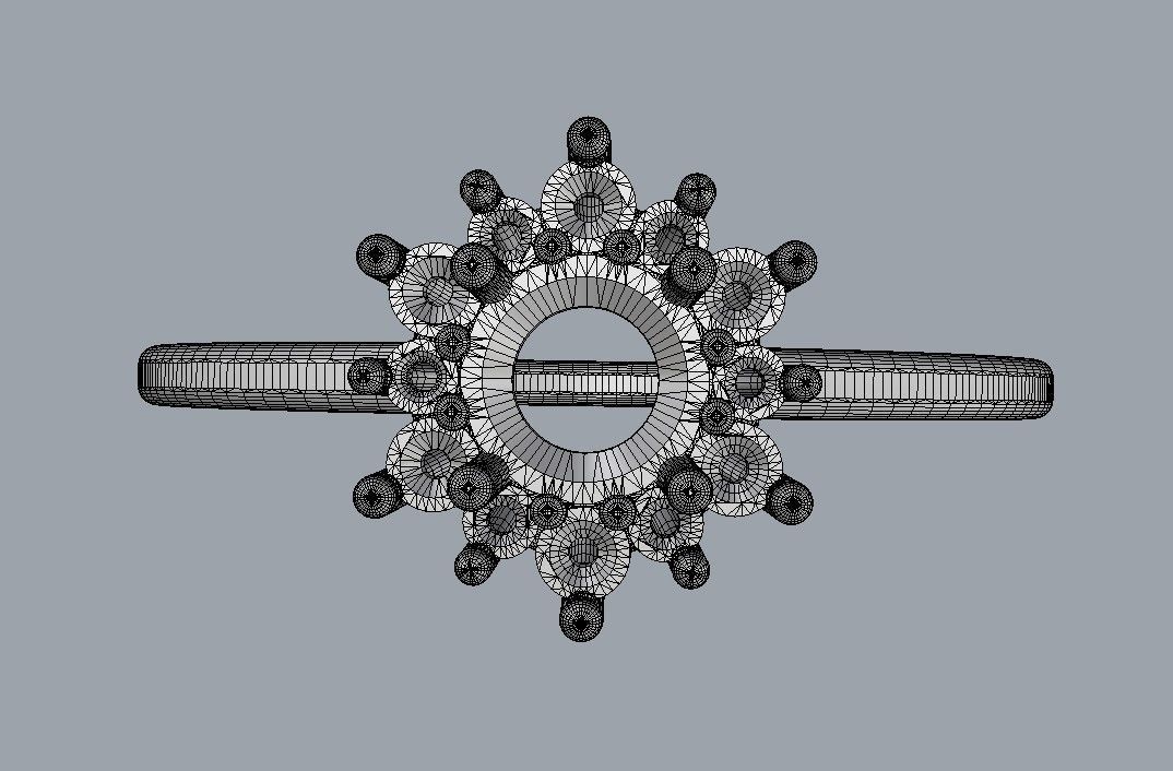 Classic Gemstone Ring 3D print model_14