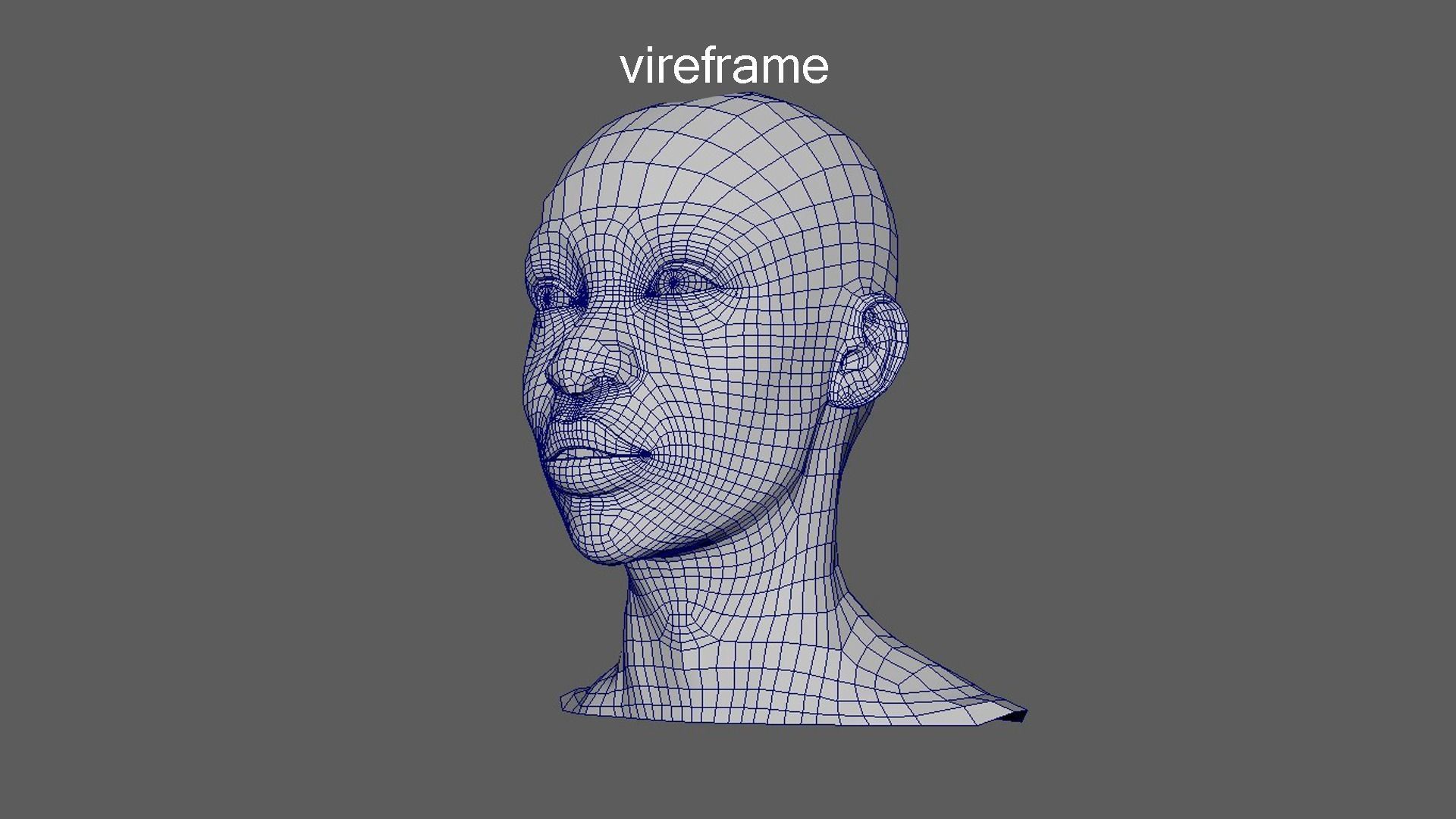 Black Woman head Low-poly 3D model_5