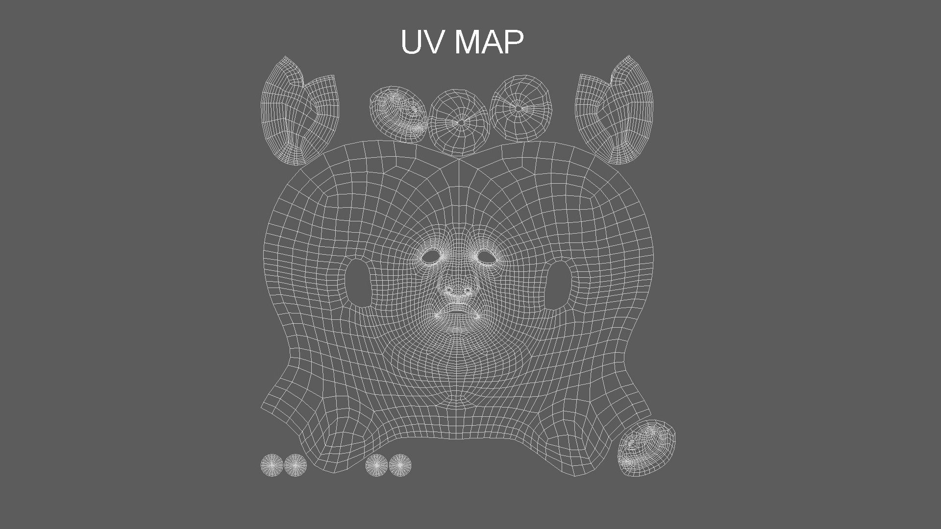 Black Woman head Low-poly 3D model_6