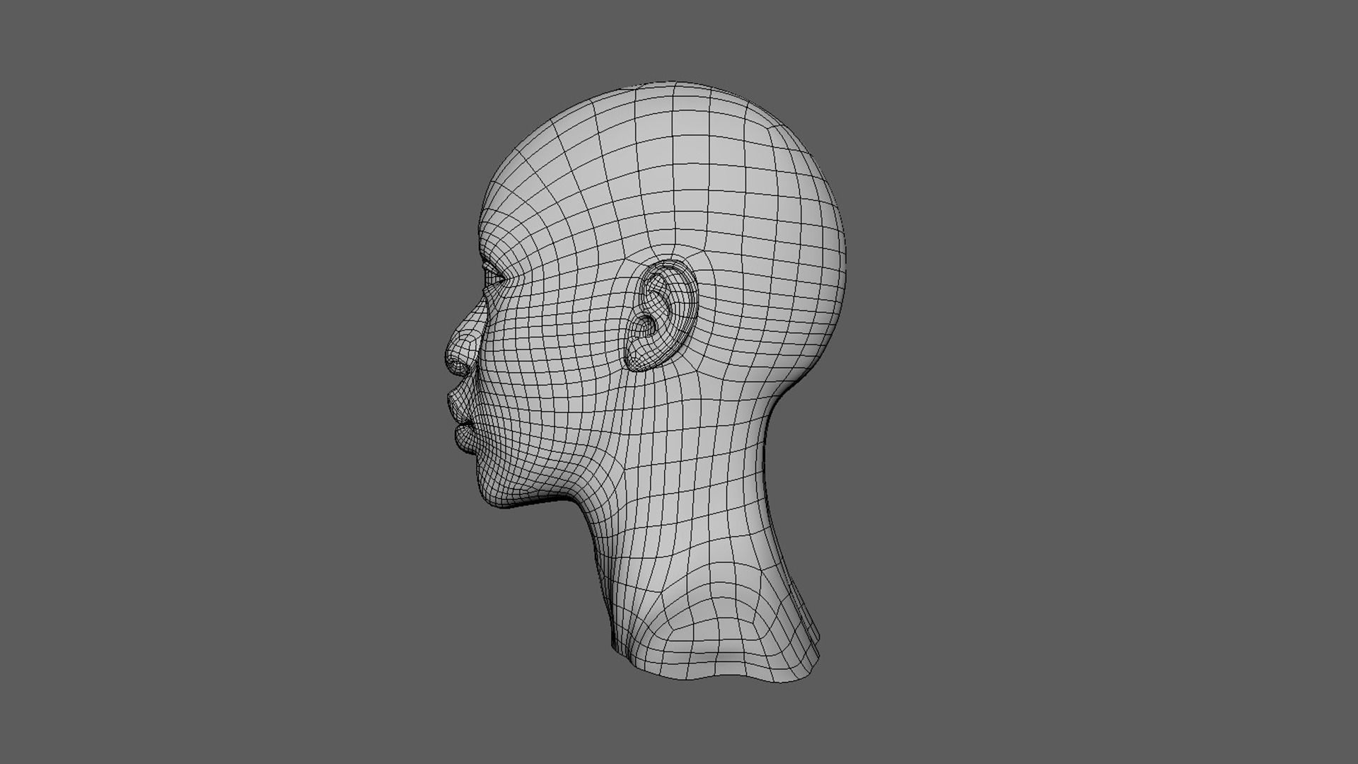 Black Woman head Low-poly 3D model_2