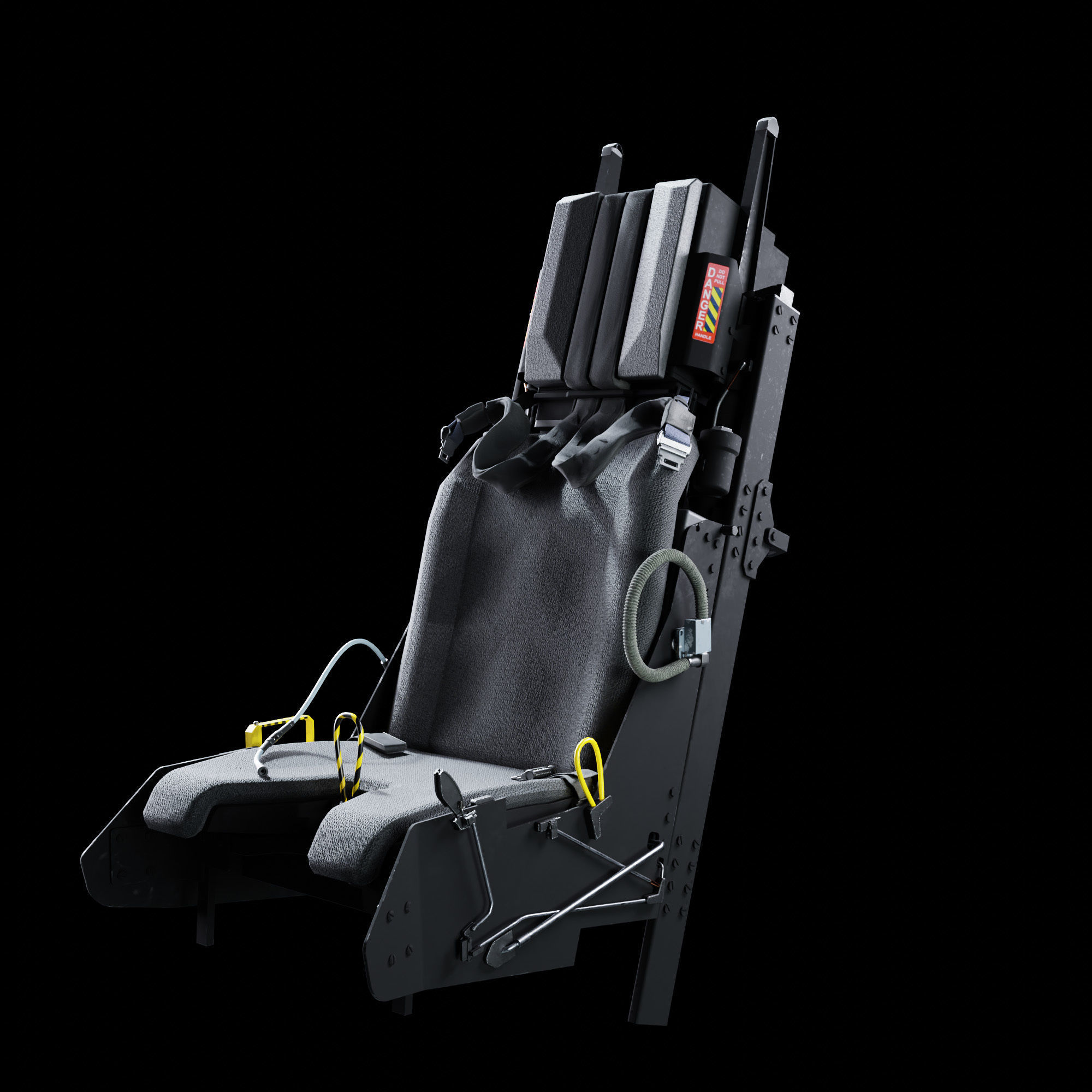 MK16 Ejection seat Low-poly 3D model_4