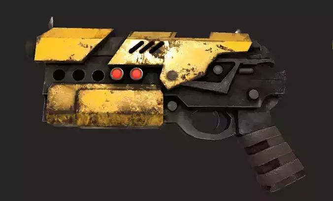 Scifi weapon pistol  GUN  Pack 3 SKINS  with BPR 4K TEXTURES  Low-poly 3D model