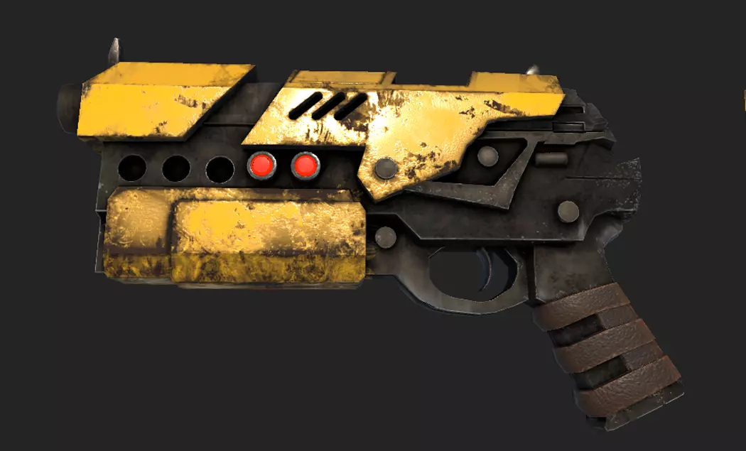 Scifi weapon pistol  GUN  Pack 3 SKINS  with BPR 4K TEXTURES  Low-poly 3D model_0