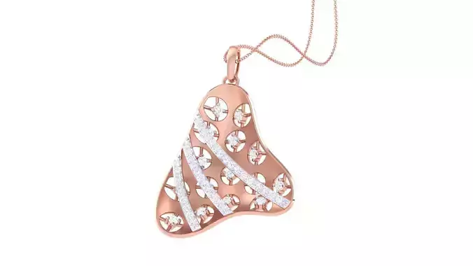 High Jewelry Diamond Pendant Necklace renders details 