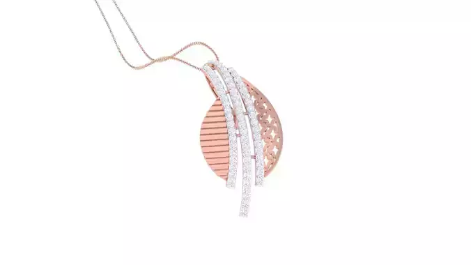 High Jewelry Diamond Pendant Necklace renders details 