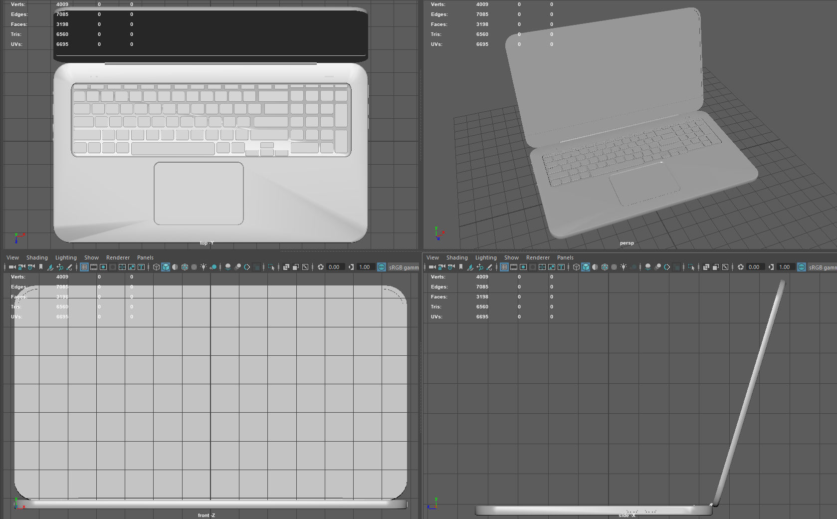 Laptop Low-poly 3D model_7