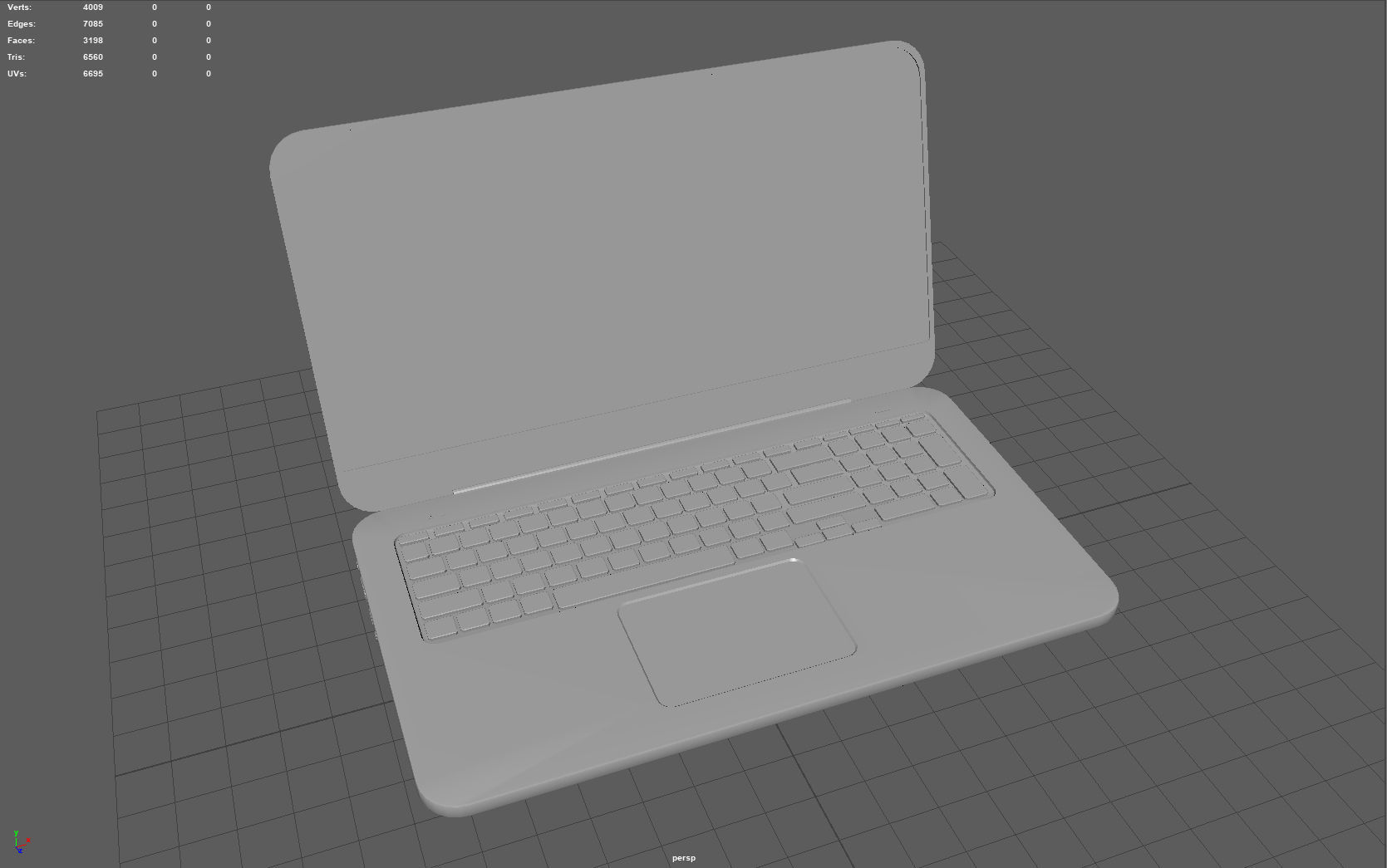 Laptop Low-poly 3D model_4